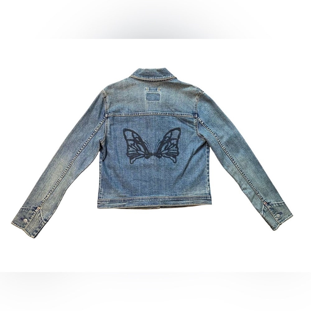 NWT Levi’s Re-Issued Denim Jacket Womens Sz Medium | Butterfly Back Graphic